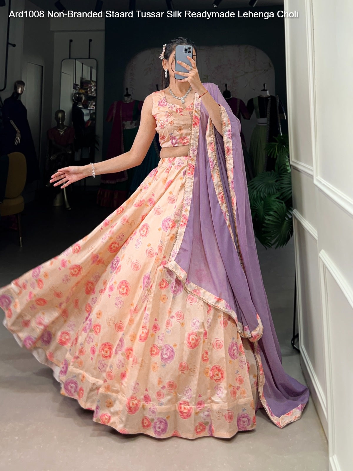 Ard1008 Non-Branded Staard Tussar Silk Readymade Lehenga Choli