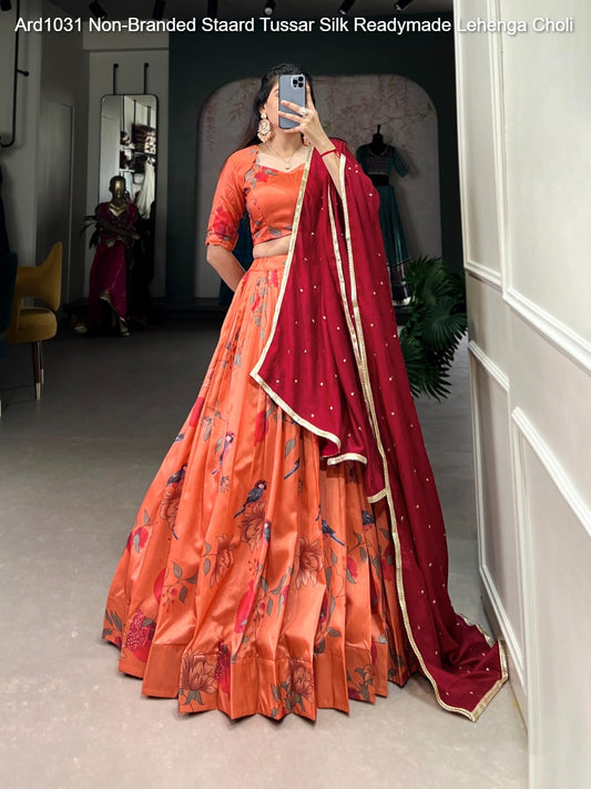 Ard1031 Non-Branded Staard Tussar Silk Readymade Lehenga Choli