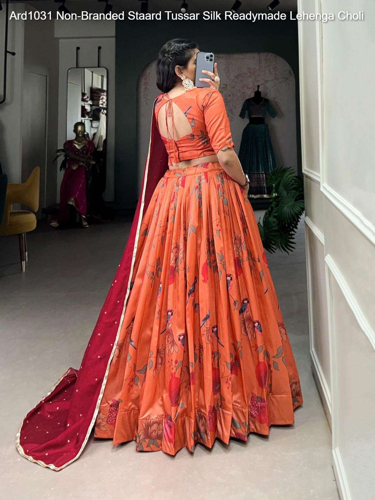Ard1031 Non-Branded Staard Tussar Silk Readymade Lehenga Choli