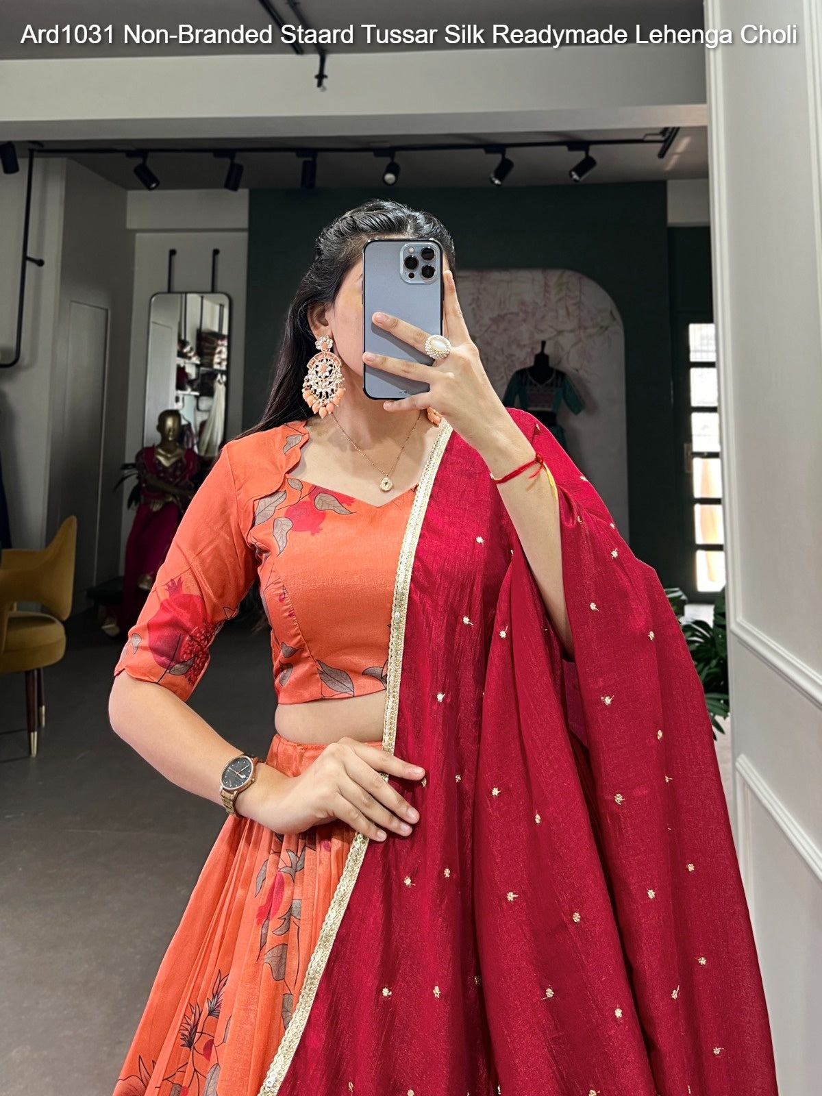 Ard1031 Non-Branded Staard Tussar Silk Readymade Lehenga Choli