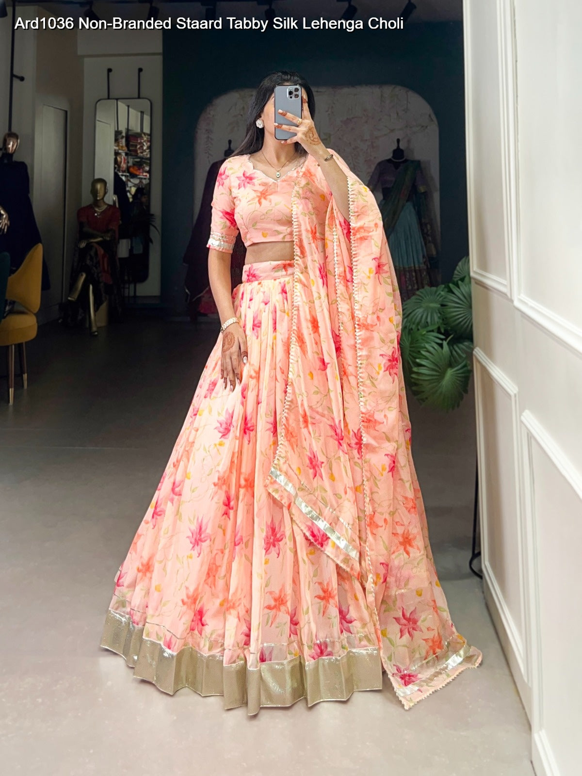 Ard1036 Non-Branded Staard Tabby Silk Lehenga Choli