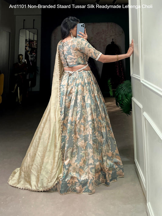 Ard1101 Non-Branded Staard Tussar Silk Readymade Lehenga Choli