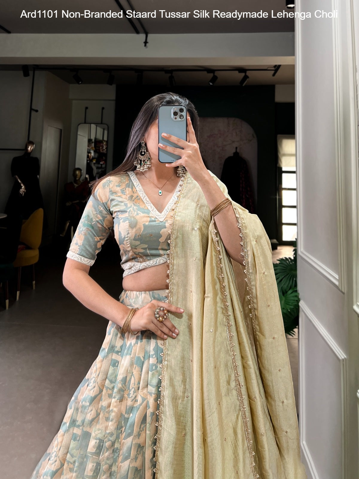 Ard1101 Non-Branded Staard Tussar Silk Readymade Lehenga Choli