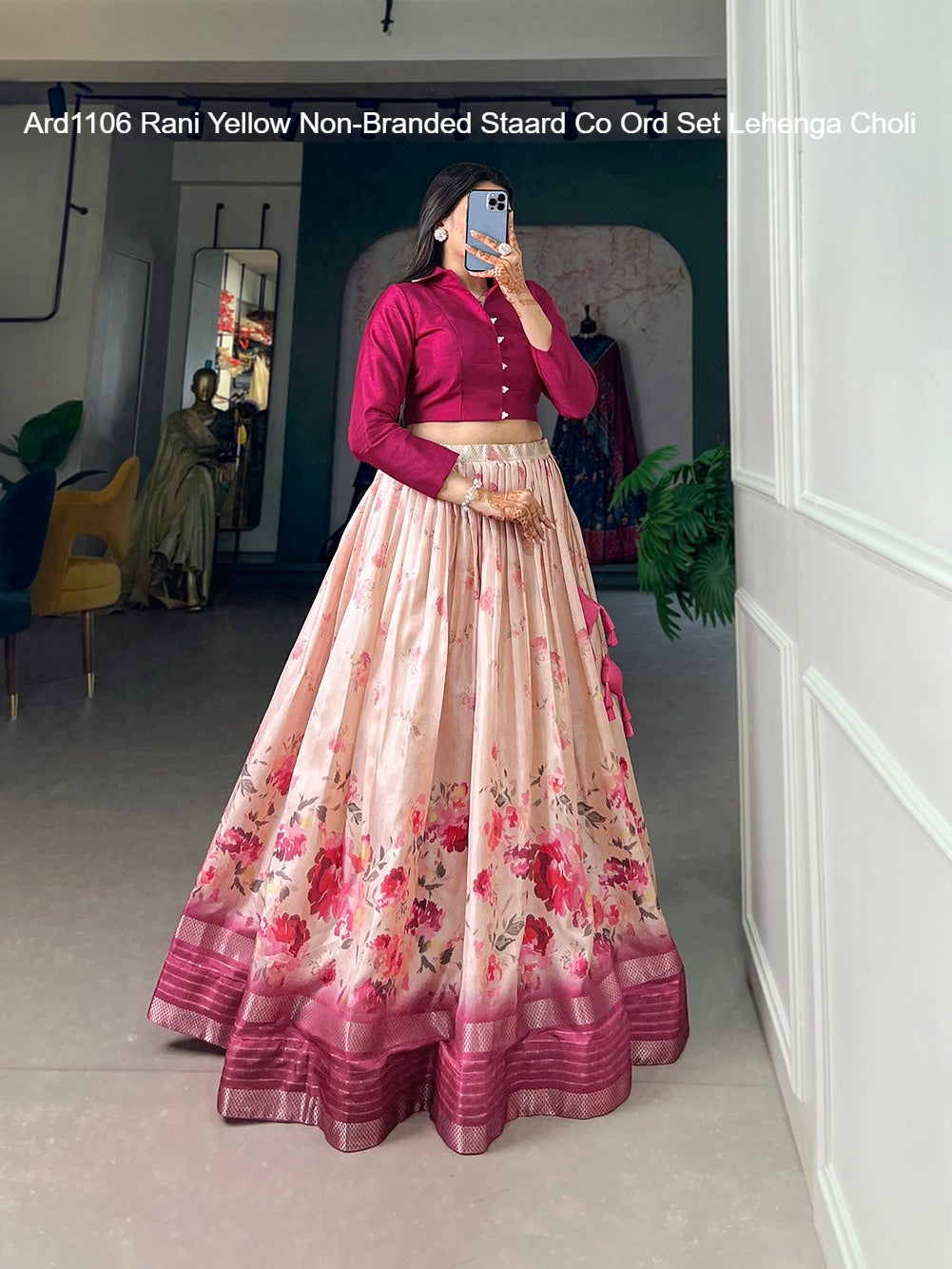 Ard1106 Rani Yellow Non-Branded Staard Co Ord Set Lehenga Choli