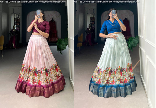 Ard1128 Co Ord Set Staard Cotton Silk Readymade Lehenga Choli