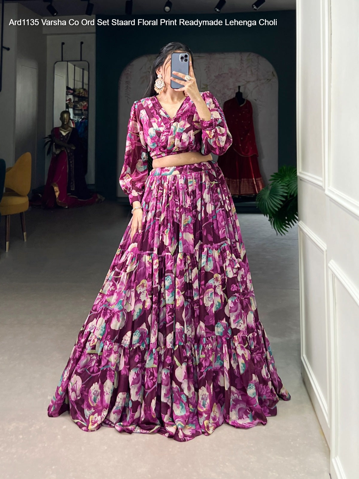 Ard1135 Varsha Co Ord Set Staard Floral Print Readymade Lehenga Choli
