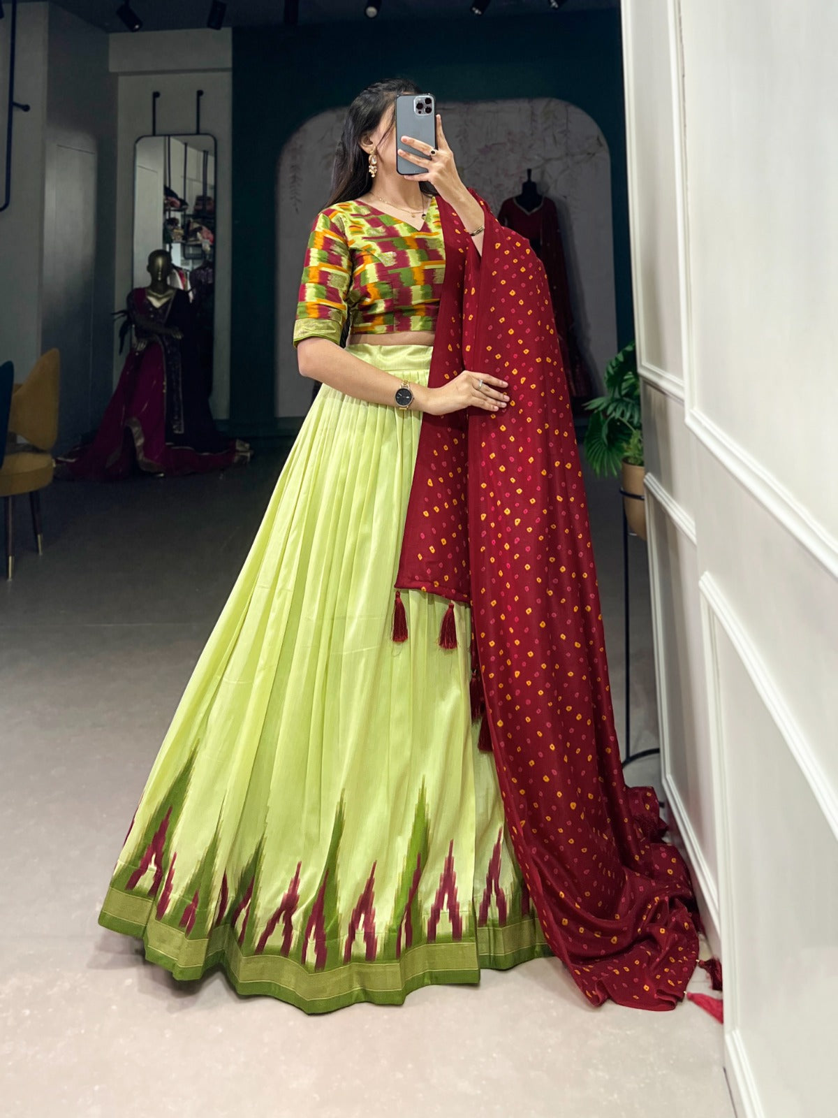 Ard1208Pst Staard Printed Readymade Lehenga Choli