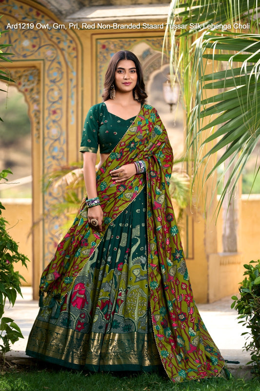 Ard1219 Owt, Grn, Prl, Red Non-Branded Staard Tussar Silk Lehenga Choli