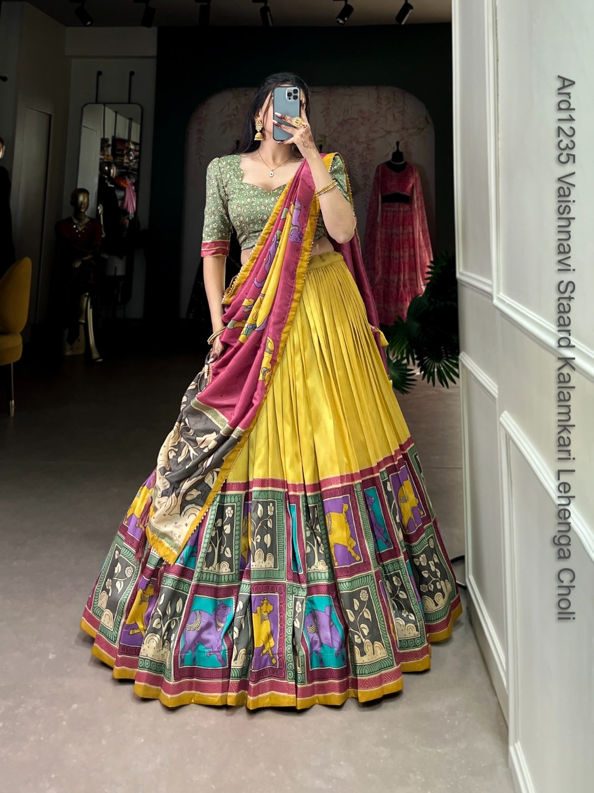 Ard1235 Vaishnavi Staard Kalamkari Lehenga Choli