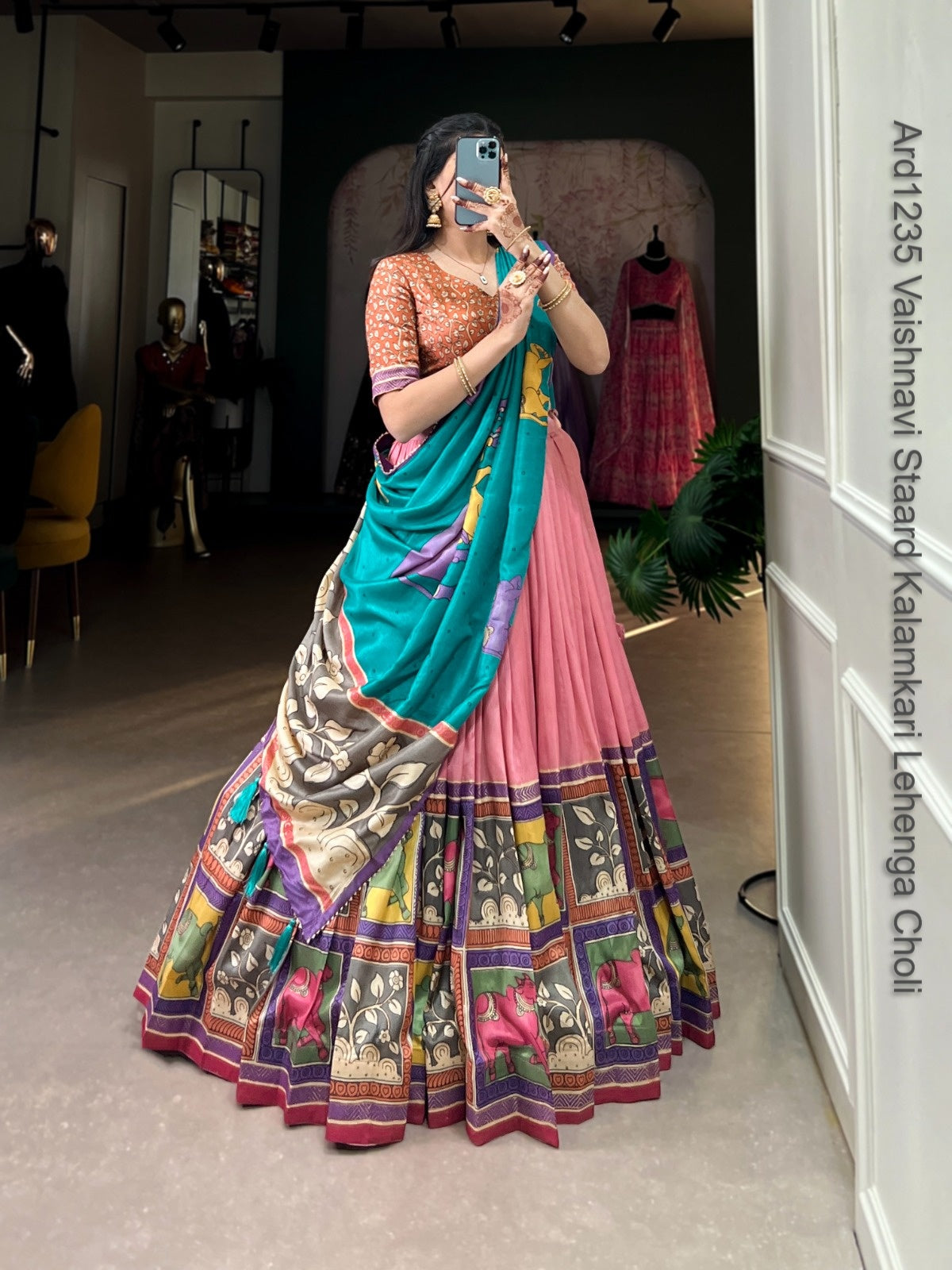 Ard1235 Vaishnavi Staard Kalamkari Lehenga Choli