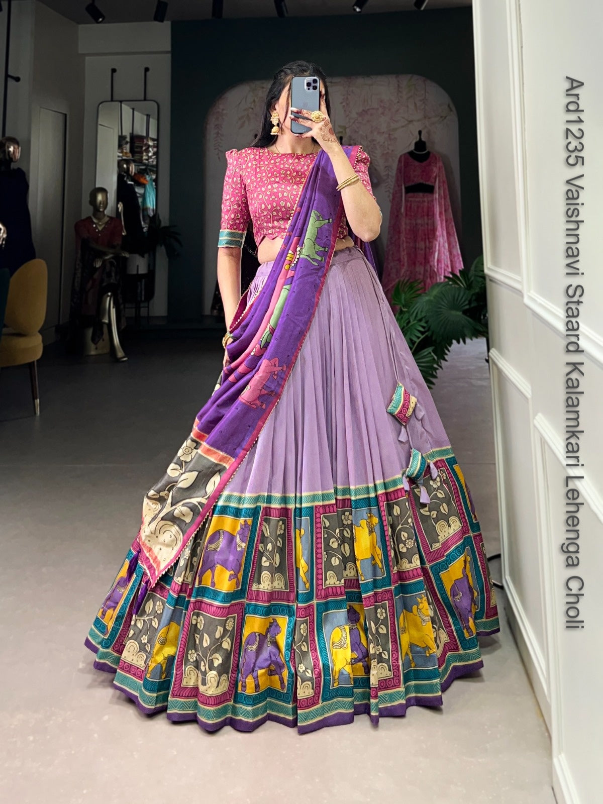 Ard1235 Vaishnavi Staard Kalamkari Lehenga Choli