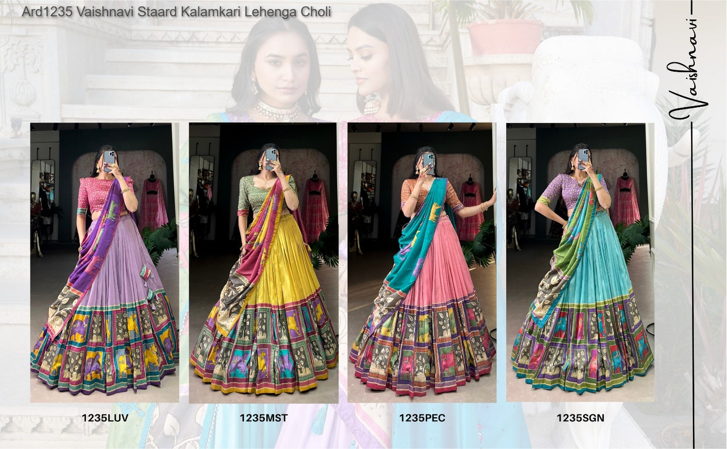 Ard1235 Vaishnavi Staard Kalamkari Lehenga Choli