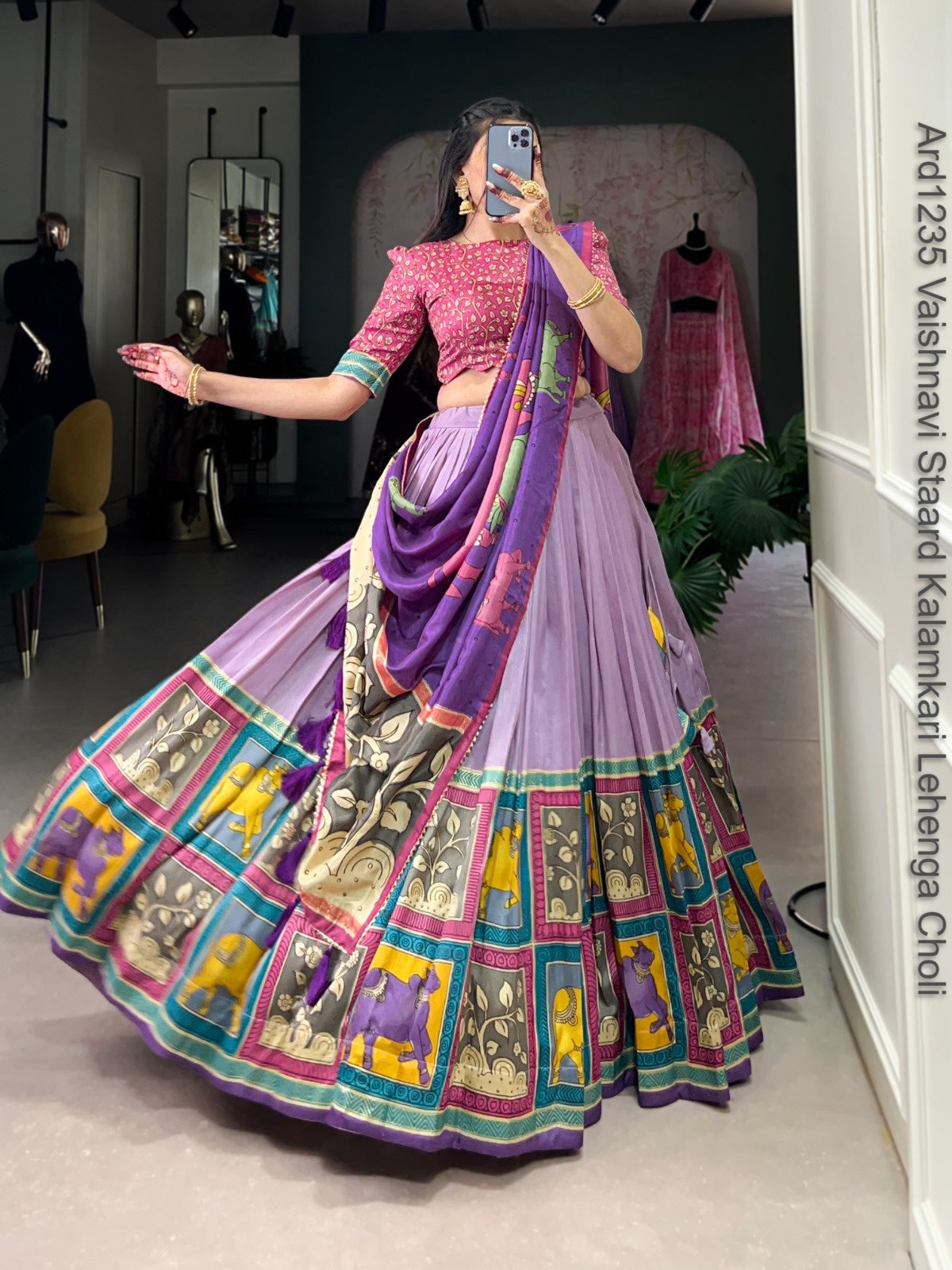 Ard1235 Vaishnavi Staard Kalamkari Lehenga Choli