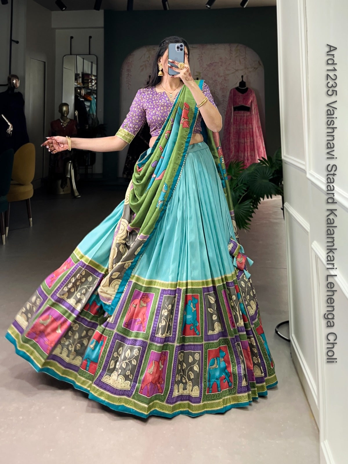 Ard1235 Vaishnavi Staard Kalamkari Lehenga Choli