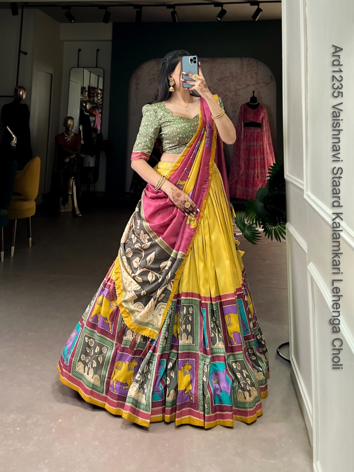 Ard1235 Vaishnavi Staard Kalamkari Lehenga Choli