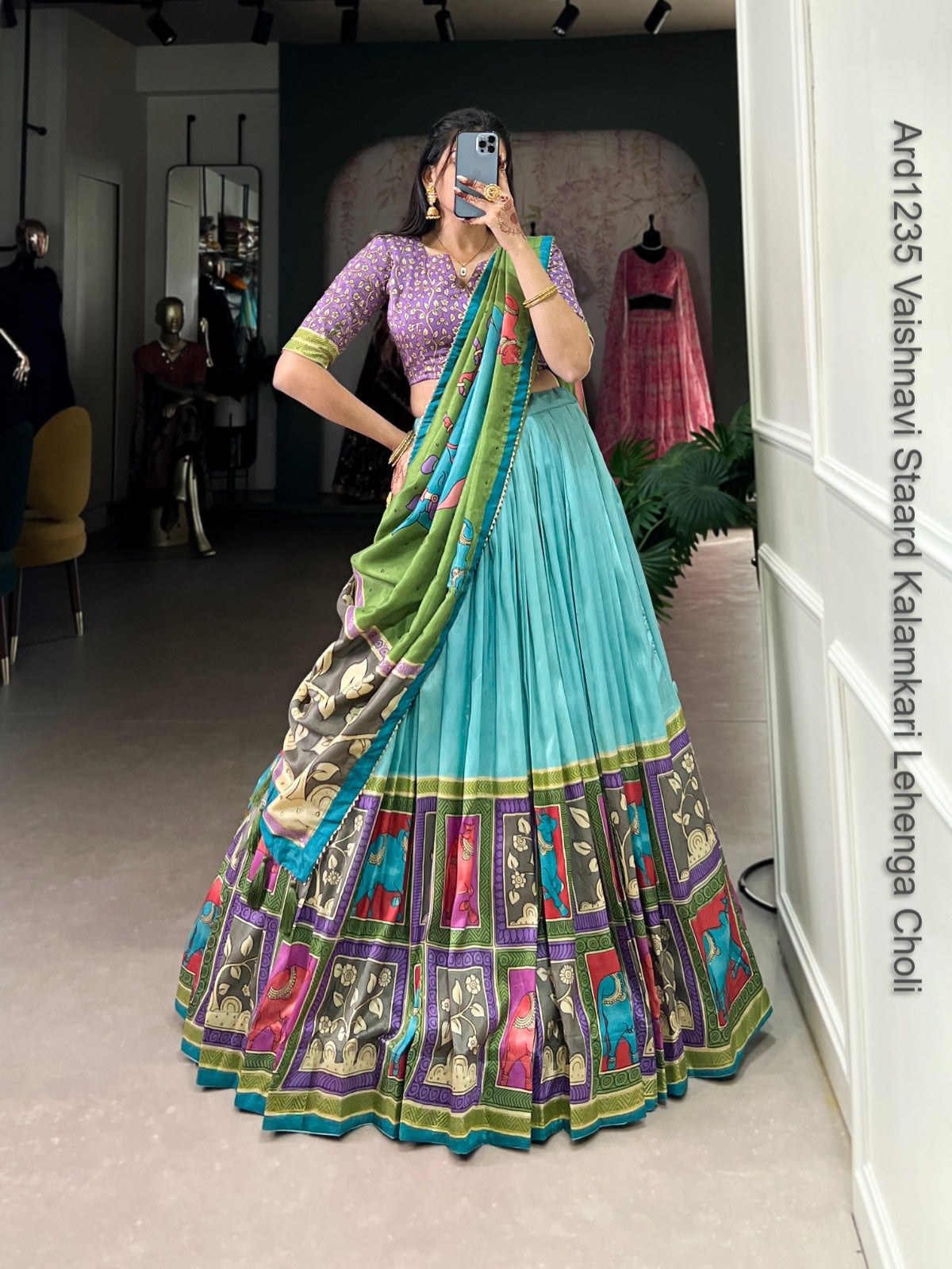Ard1235 Vaishnavi Staard Kalamkari Lehenga Choli