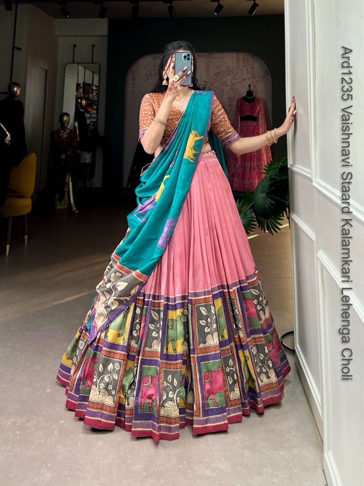 Ard1235 Vaishnavi Staard Kalamkari Lehenga Choli