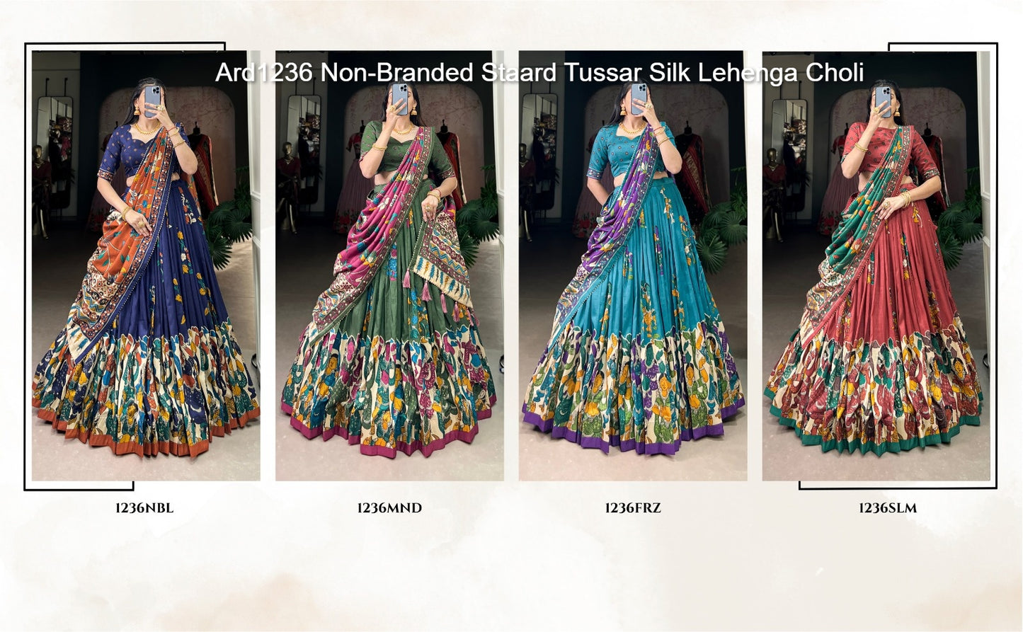 Ard1236 Non-Branded Staard Tussar Silk Lehenga Choli