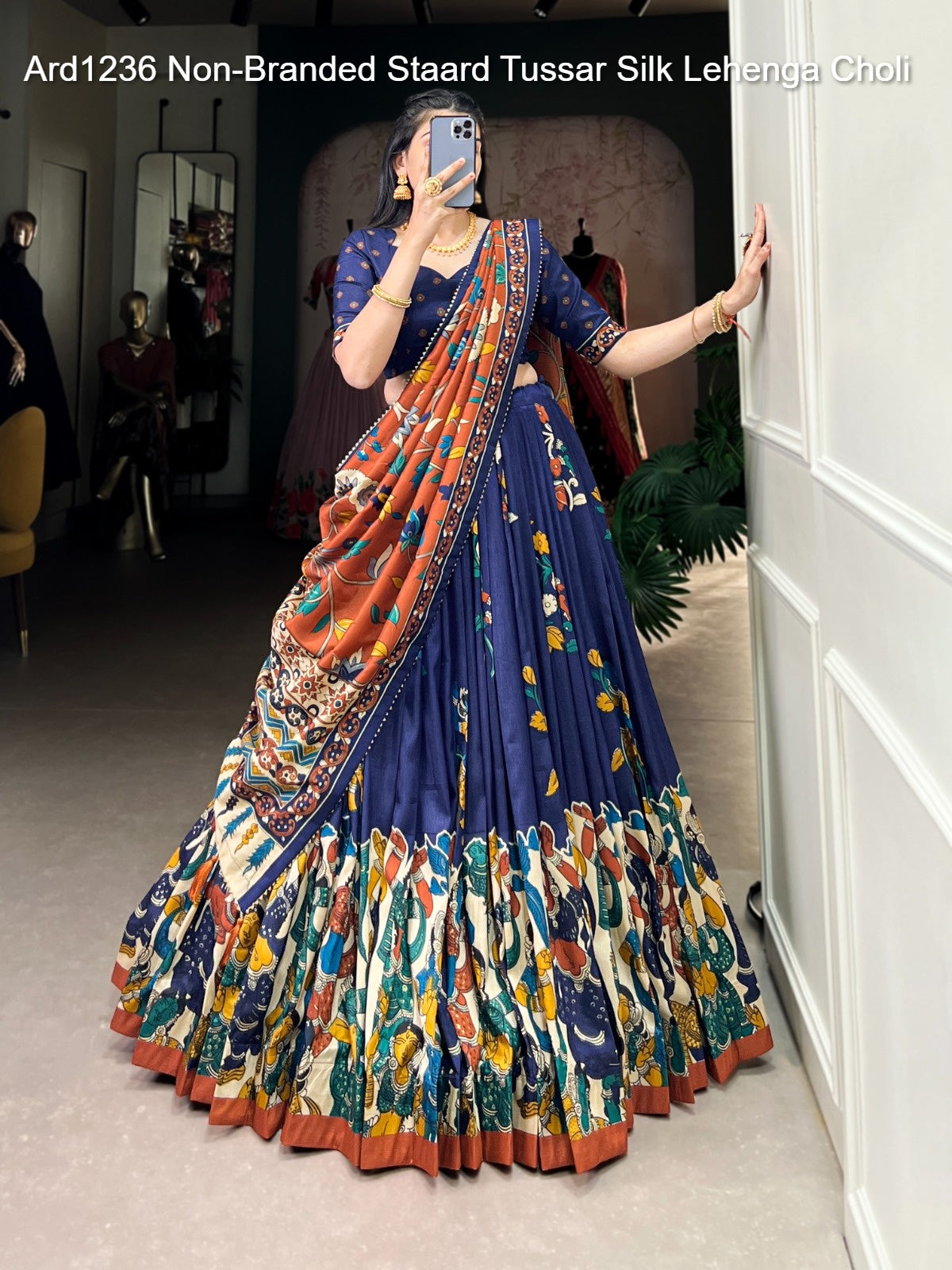 Ard1236 Non-Branded Staard Tussar Silk Lehenga Choli