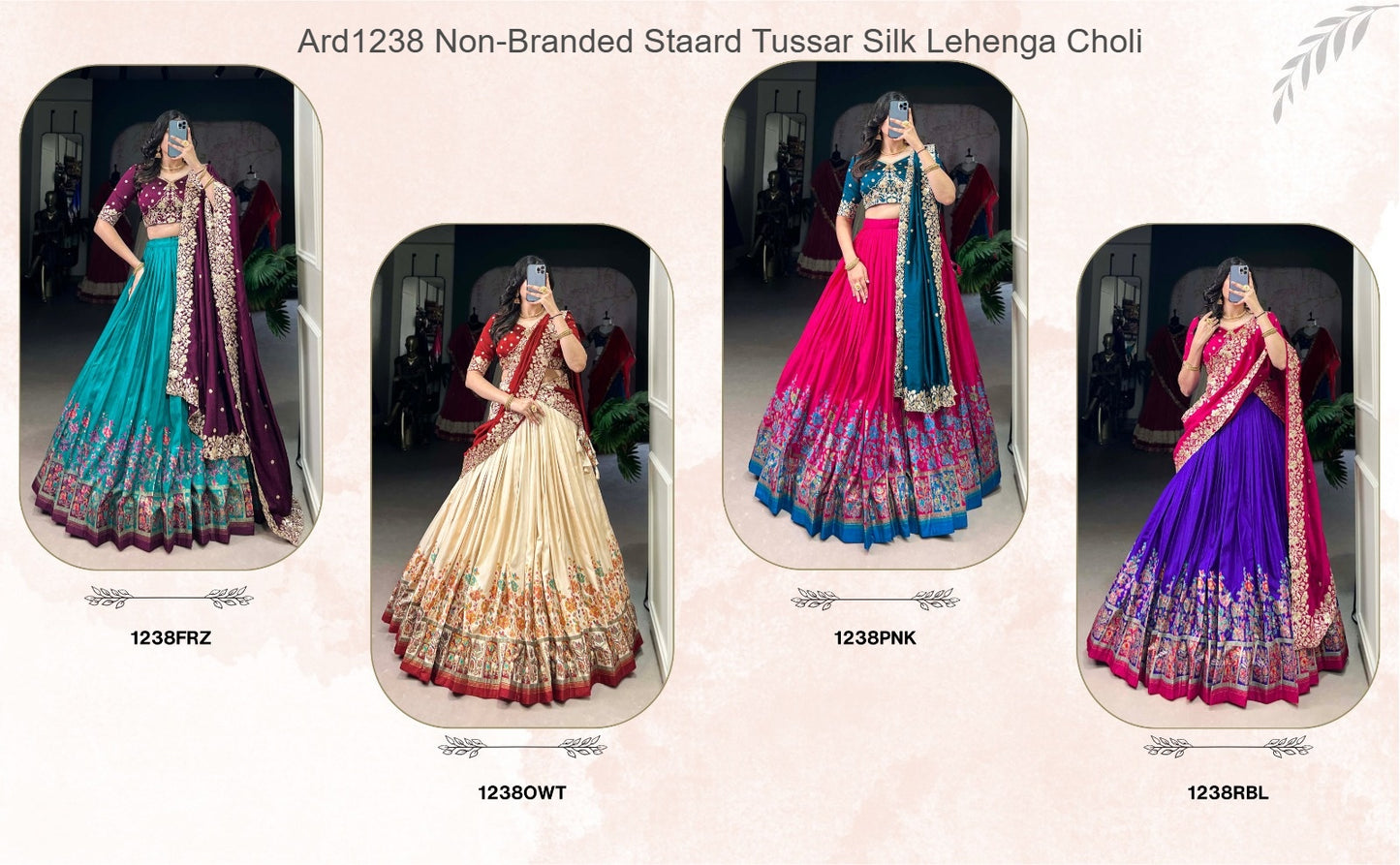 Ard1238 Non-Branded Staard Tussar Silk Lehenga Choli
