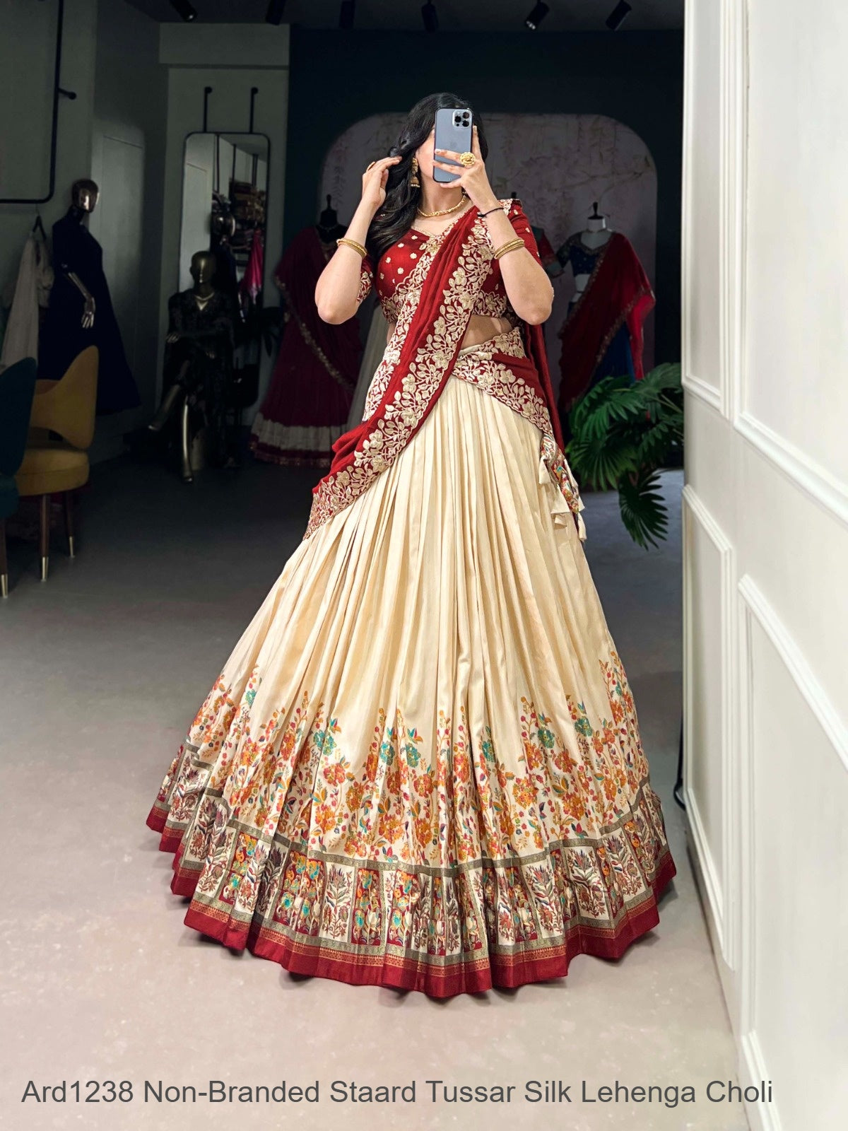 Ard1238 Non-Branded Staard Tussar Silk Lehenga Choli