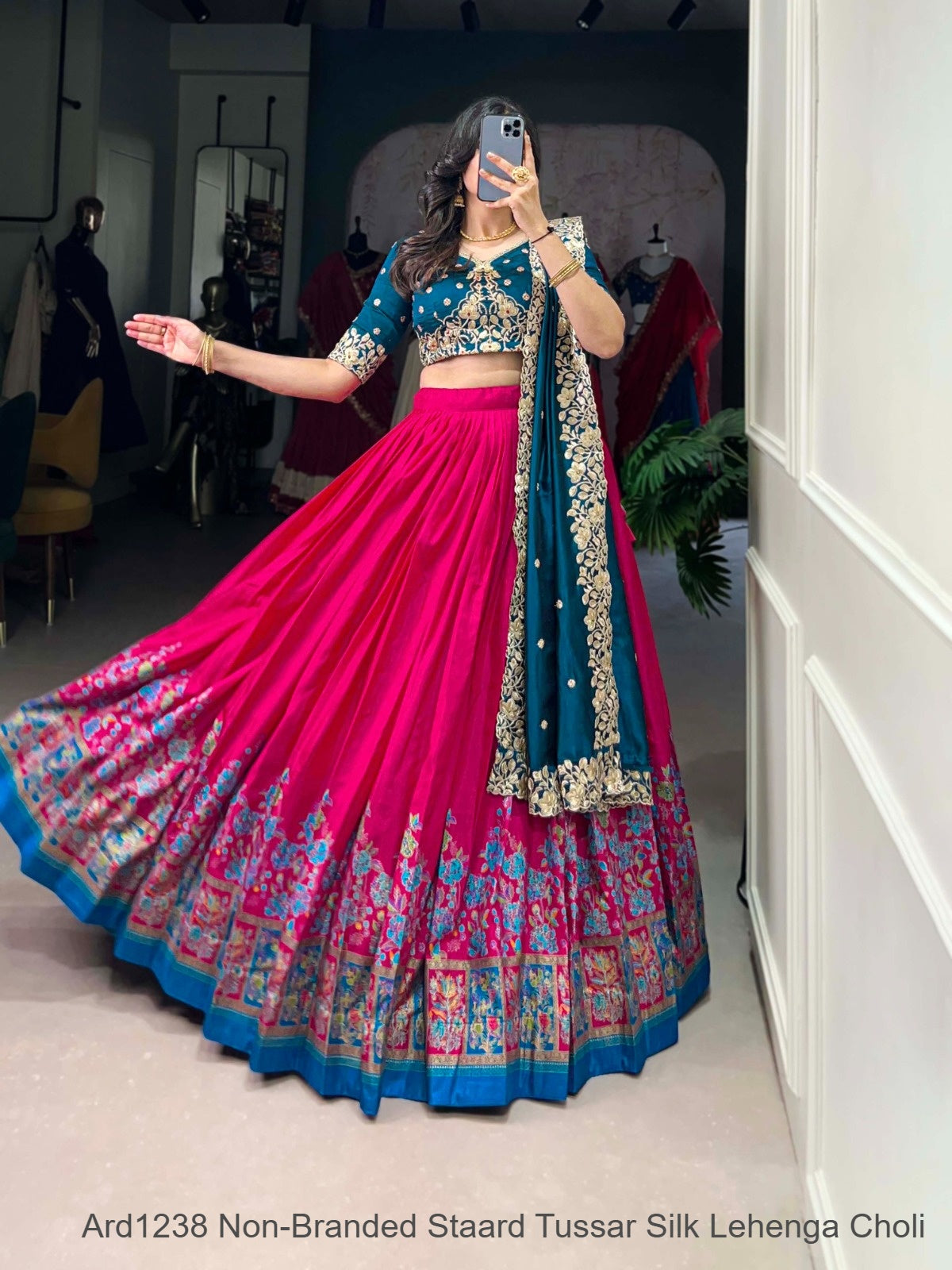 Ard1238 Non-Branded Staard Tussar Silk Lehenga Choli