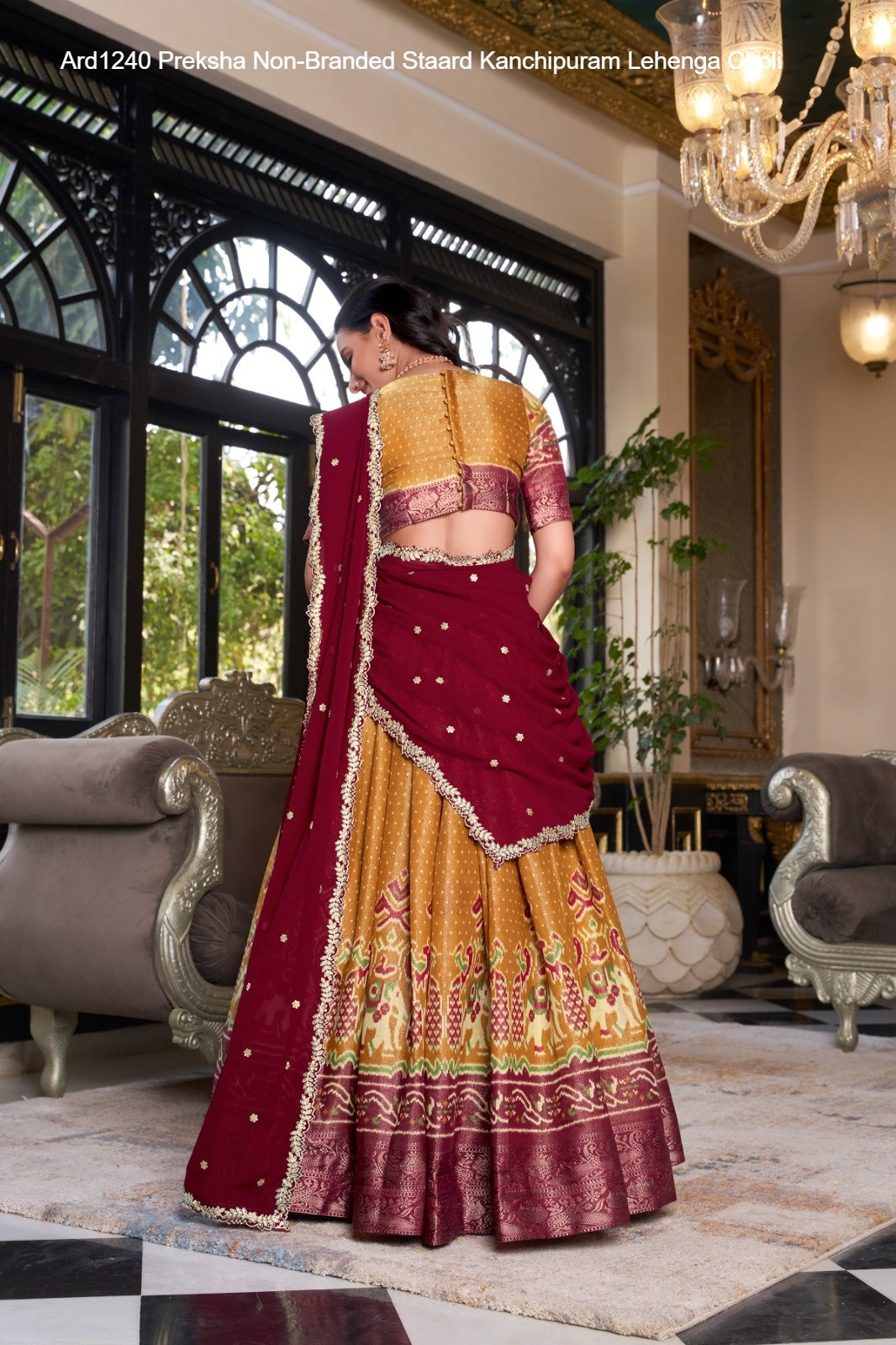 Ard1240 Preksha Non-Branded Staard Kanchipuram Lehenga Choli