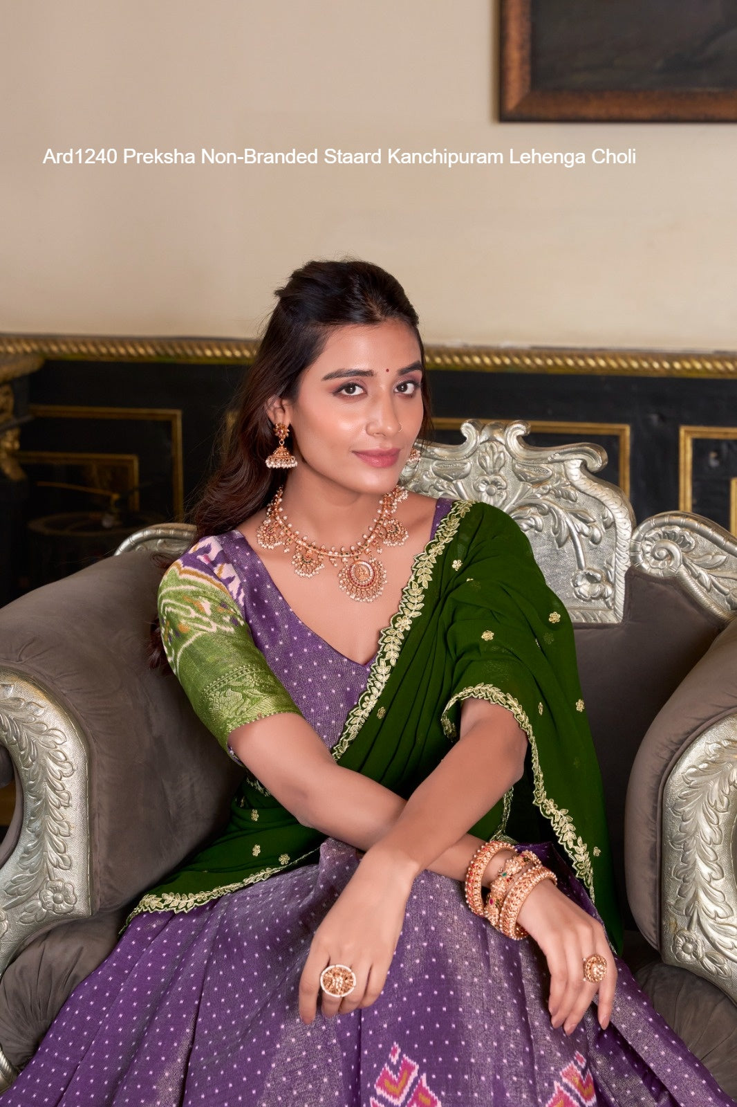 Ard1240 Preksha Non-Branded Staard Kanchipuram Lehenga Choli