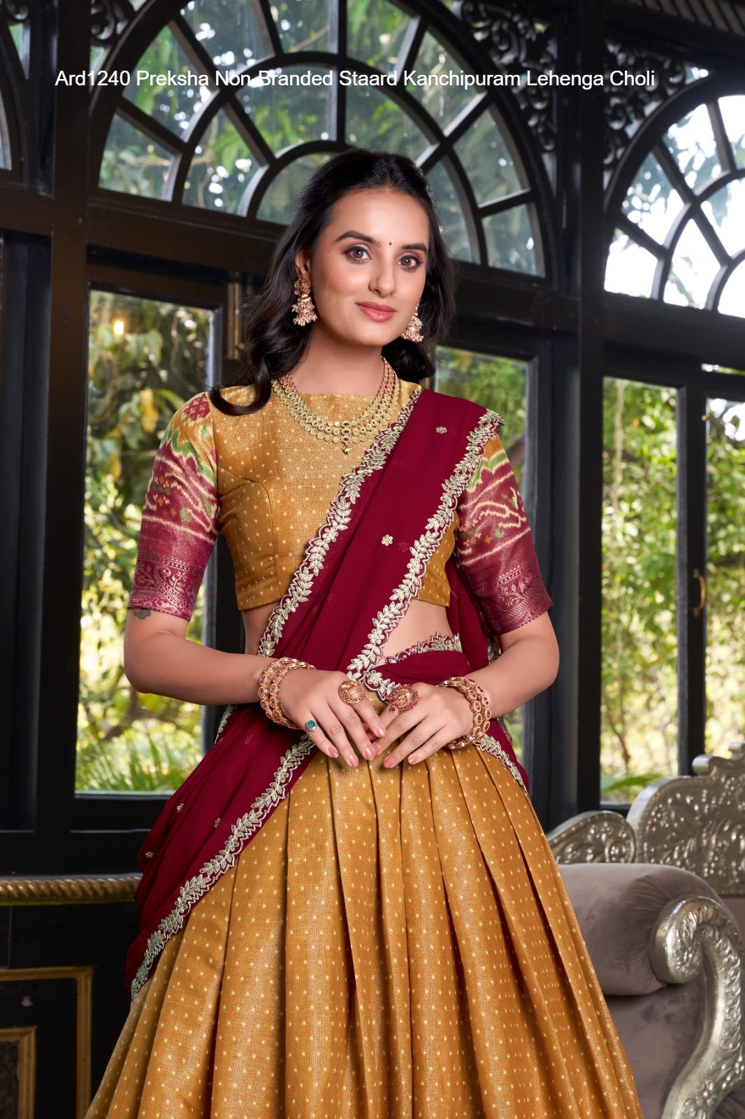 Ard1240 Preksha Non-Branded Staard Kanchipuram Lehenga Choli