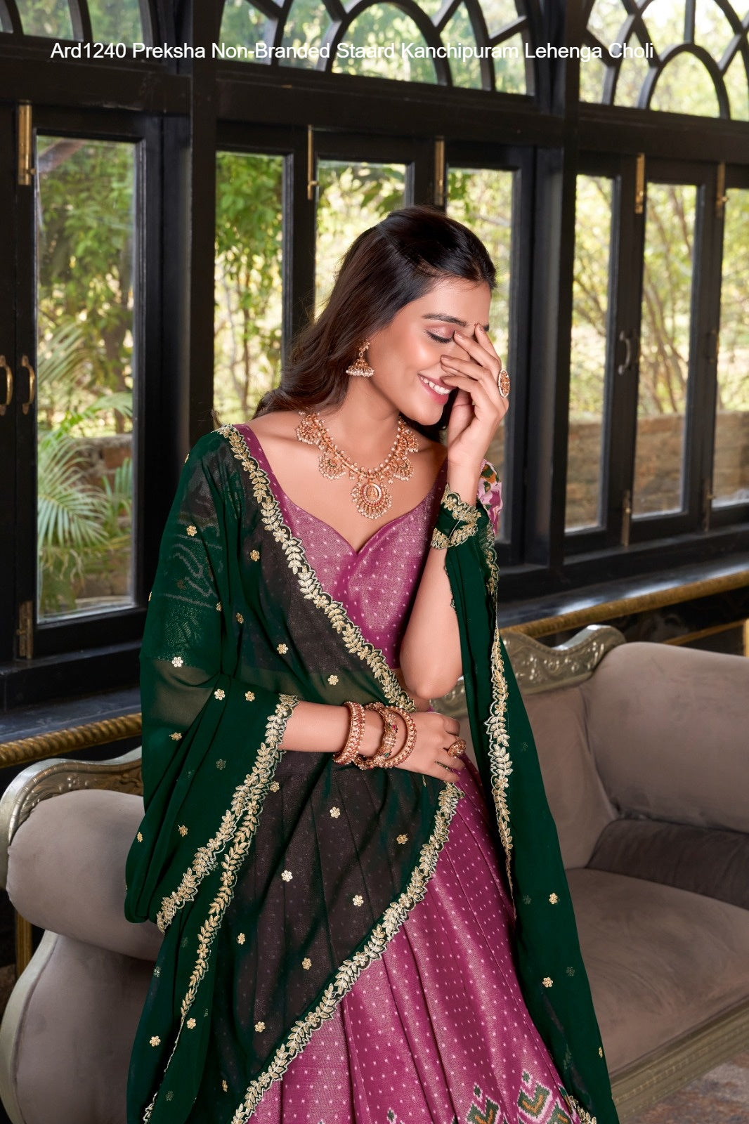 Ard1240 Preksha Non-Branded Staard Kanchipuram Lehenga Choli