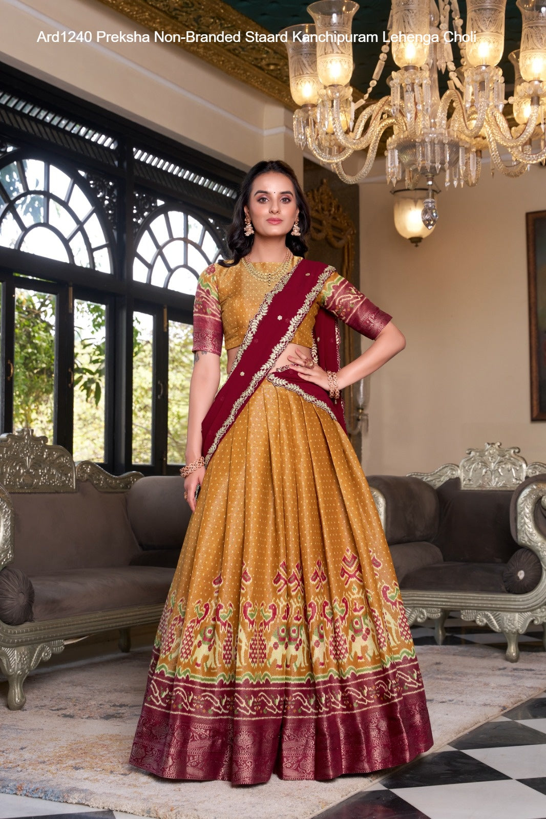 Ard1240 Preksha Non-Branded Staard Kanchipuram Lehenga Choli