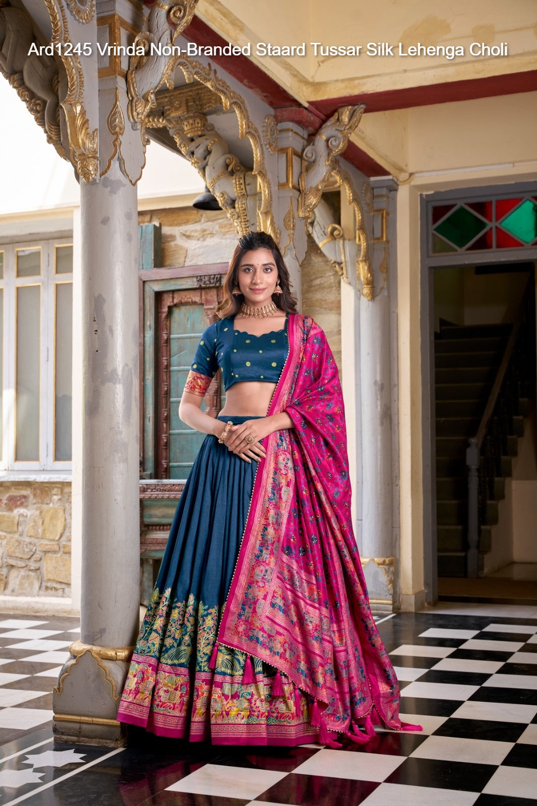 Ard1245 Vrinda Non-Branded Staard Tussar Silk Lehenga Choli