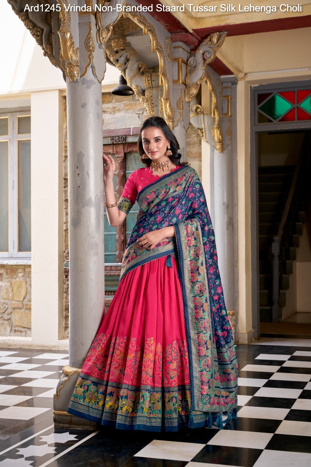 Ard1245 Vrinda Non-Branded Staard Tussar Silk Lehenga Choli