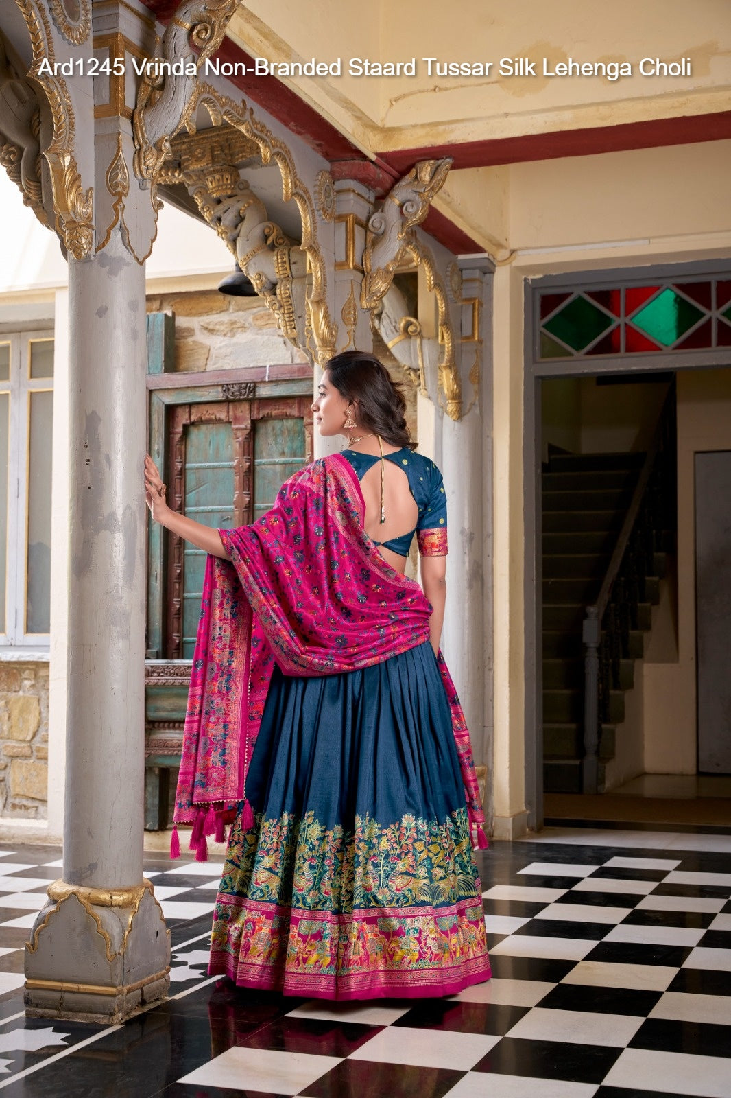 Ard1245 Vrinda Non-Branded Staard Tussar Silk Lehenga Choli