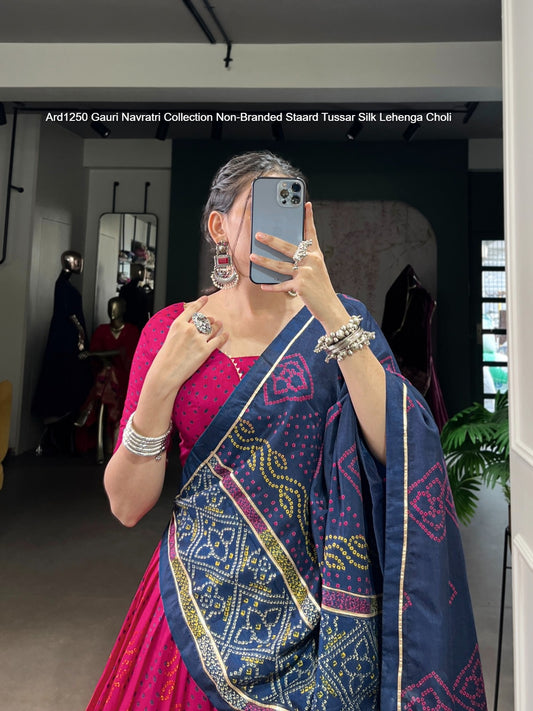 Ard1250 Gauri Navratri Collection Non-Branded Staard Tussar Silk Lehenga Choli