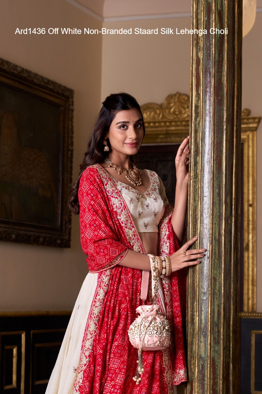 Ard1436 Off White Non-Branded Staard Silk Lehenga Choli