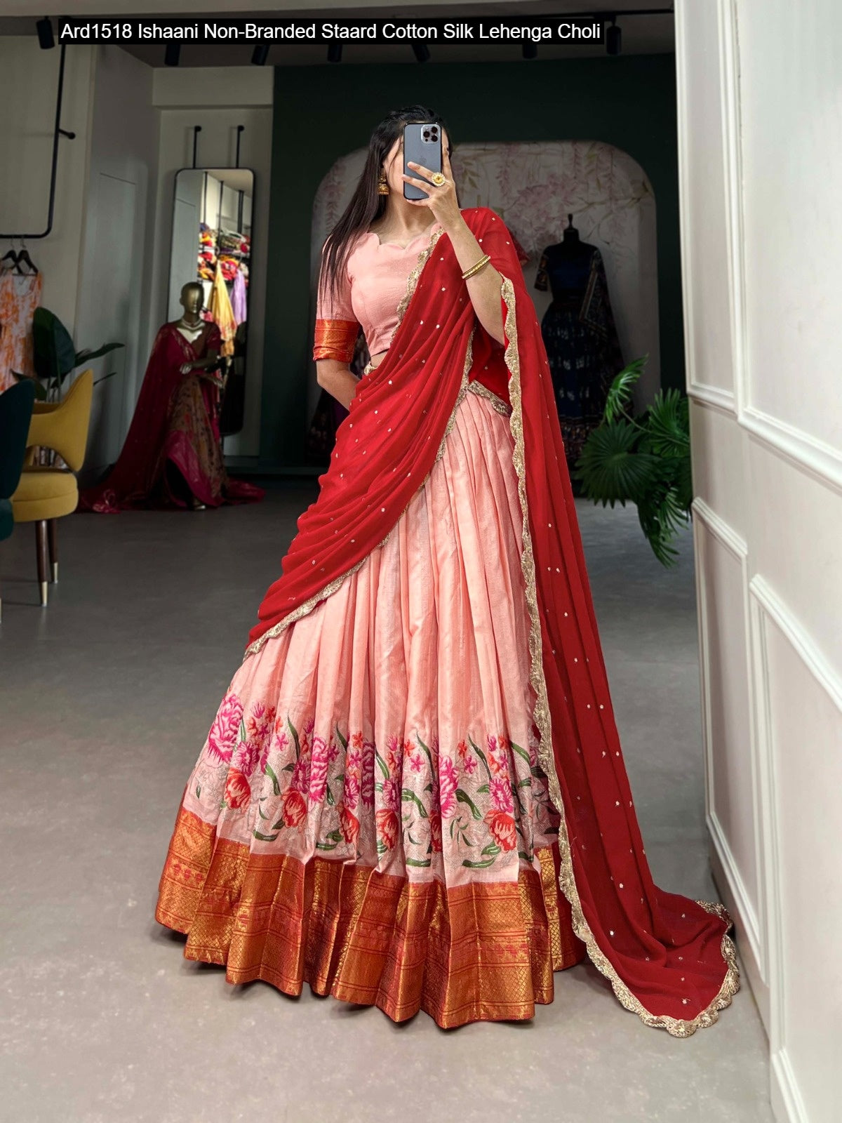 Ard1518 Ishaani Non-Branded Staard Cotton Silk Lehenga Choli