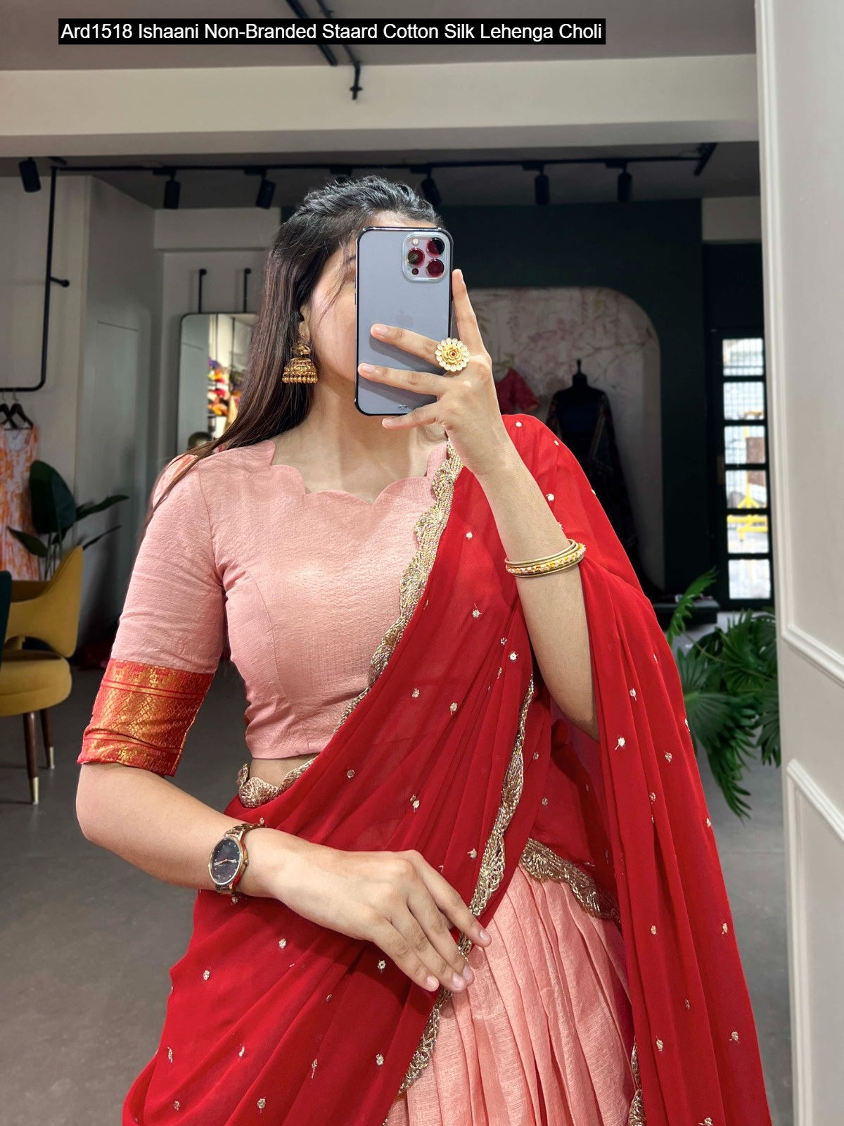 Ard1518 Ishaani Non-Branded Staard Cotton Silk Lehenga Choli