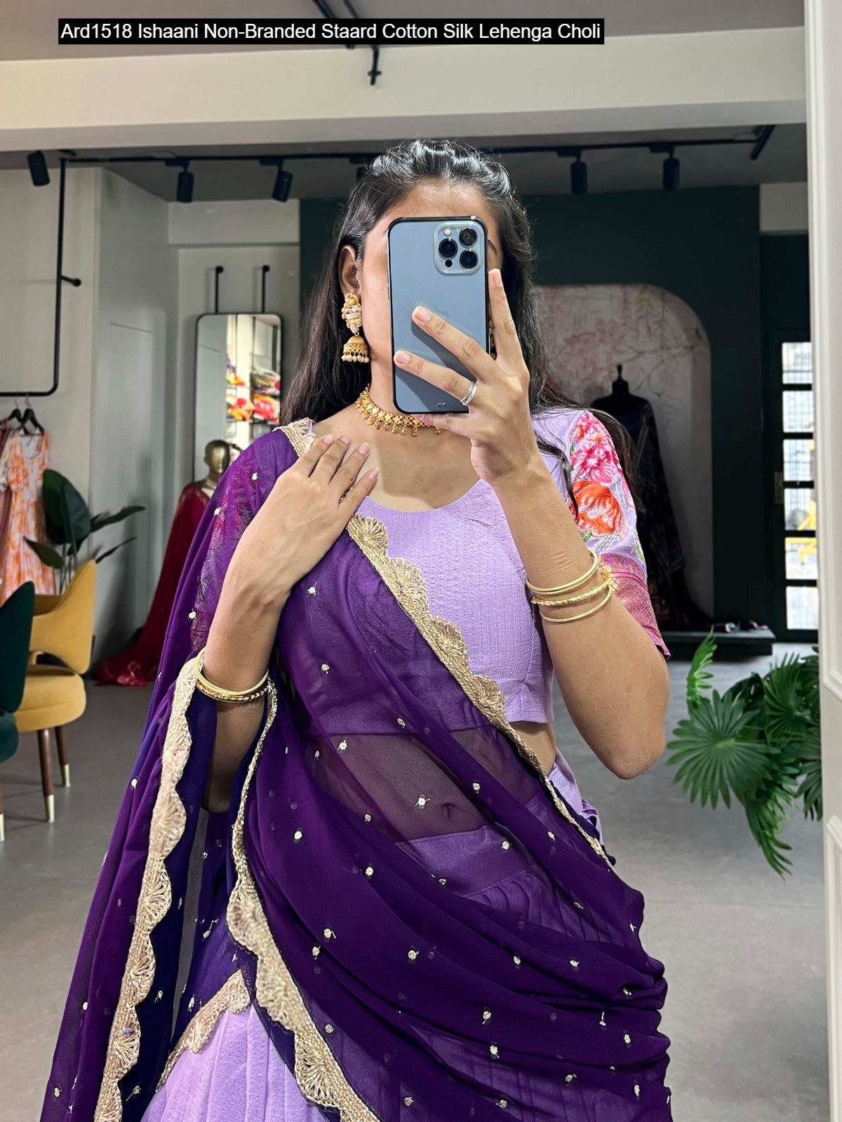 Ard1518 Ishaani Non-Branded Staard Cotton Silk Lehenga Choli