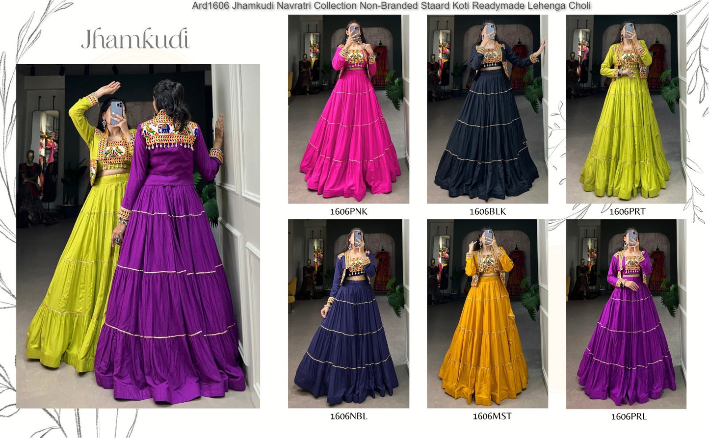 Ard1606 Jhamkudi Navratri Collection Non-Branded Staard Koti Readymade Lehenga Choli