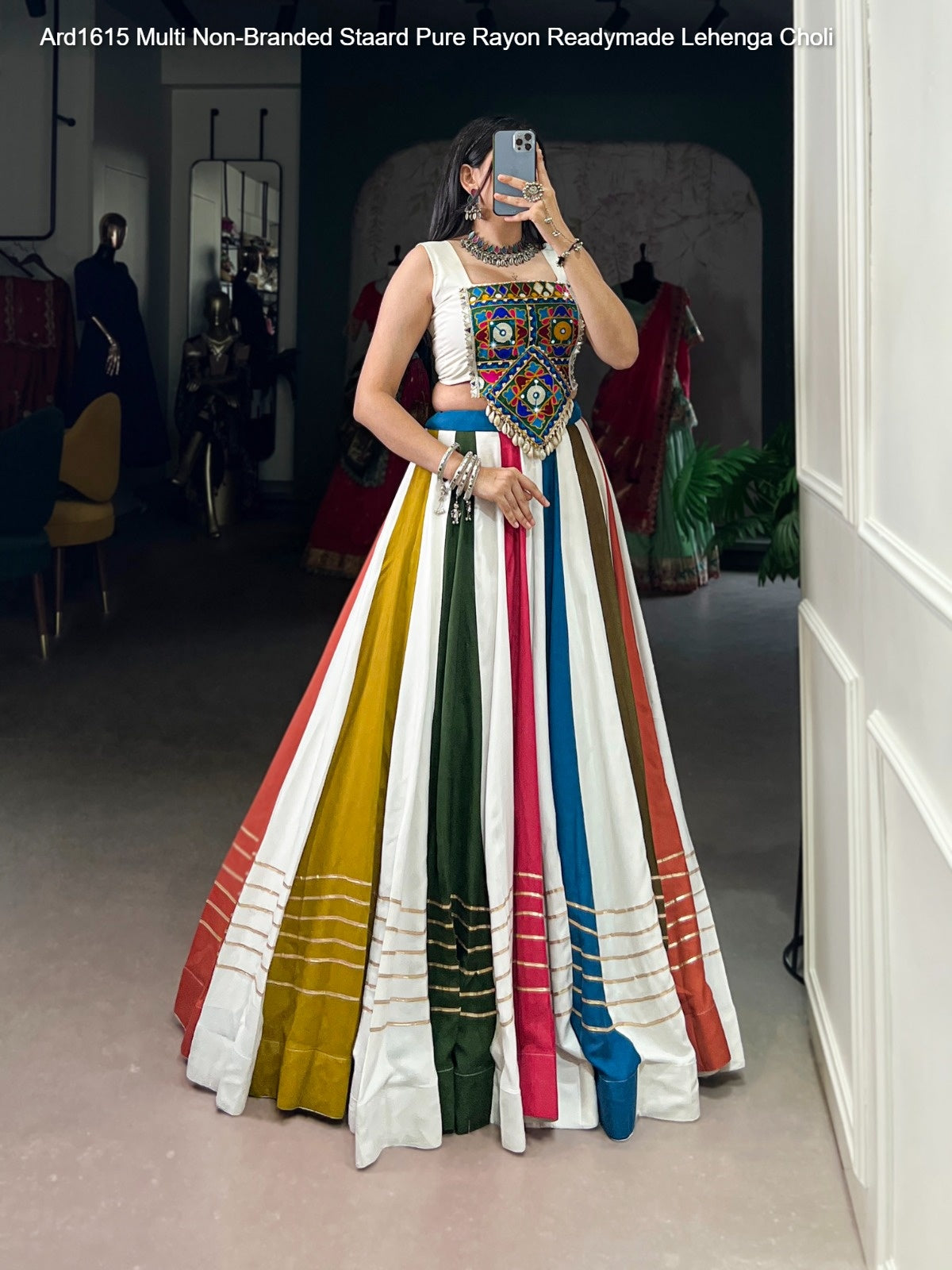 Ard1615 Multi Non-Branded Staard Pure Rayon Readymade Lehenga Choli
