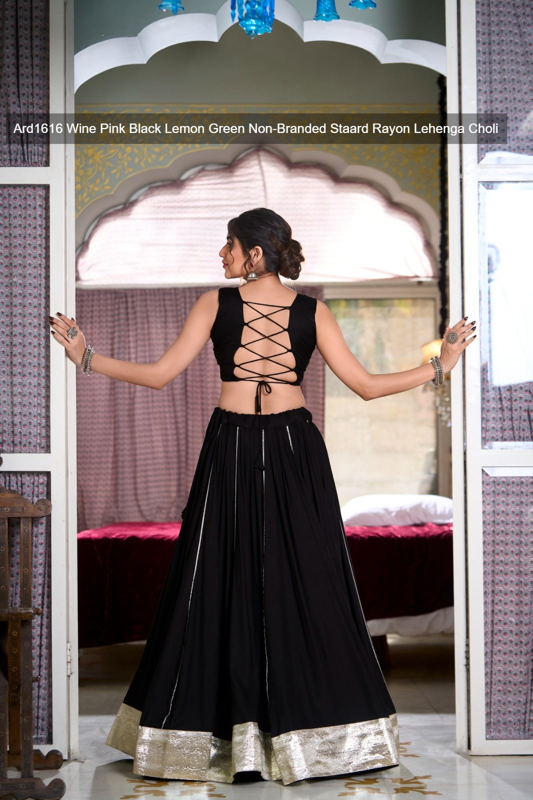 Ard1616 Wine Pink Black Lemon Green Non-Branded Staard Rayon Lehenga Choli