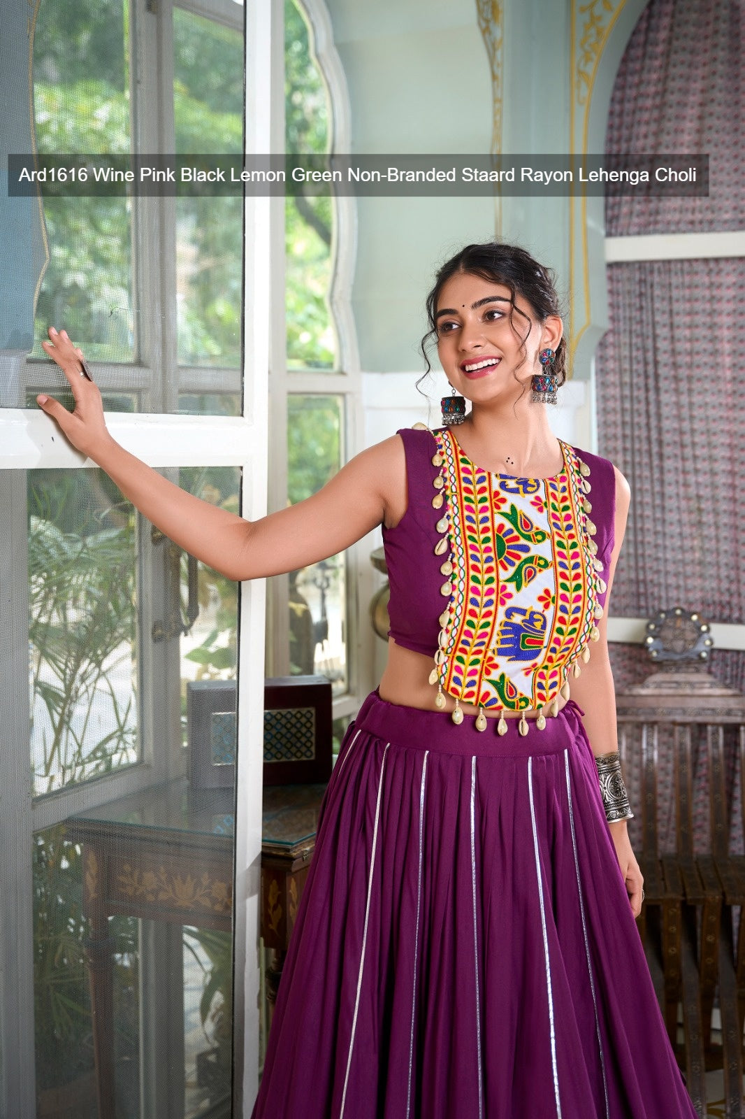 Ard1616 Wine Pink Black Lemon Green Non-Branded Staard Rayon Lehenga Choli