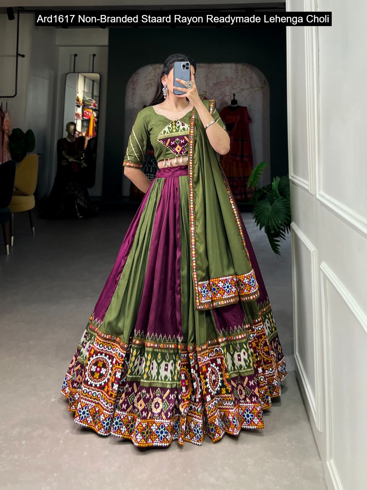 Ard1617 Non-Branded Staard Rayon Readymade Lehenga Choli