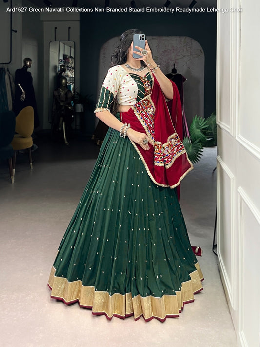 Ard1627 Green Navratri Collections Non-Branded Staard Embroidery Readymade Lehenga Choli
