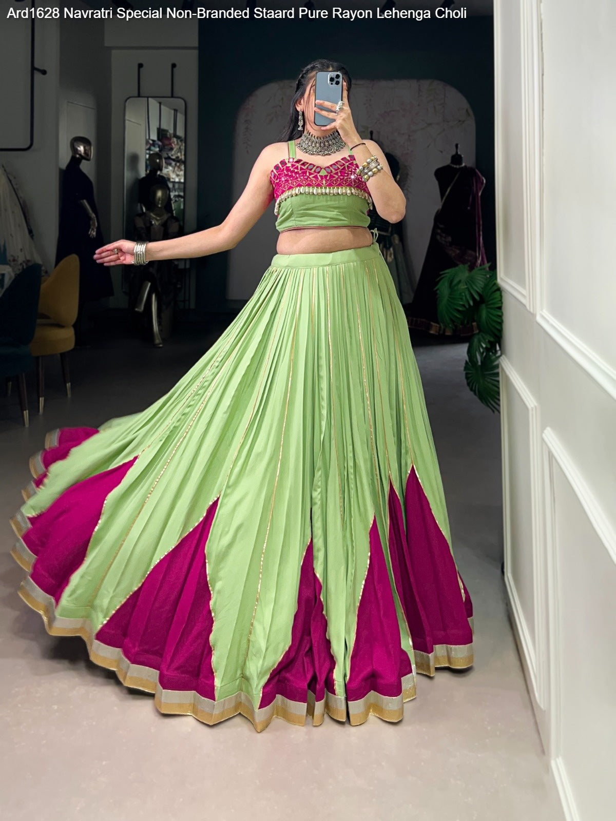 Ard1628 Navratri Special Non-Branded Staard Pure Rayon Lehenga Choli