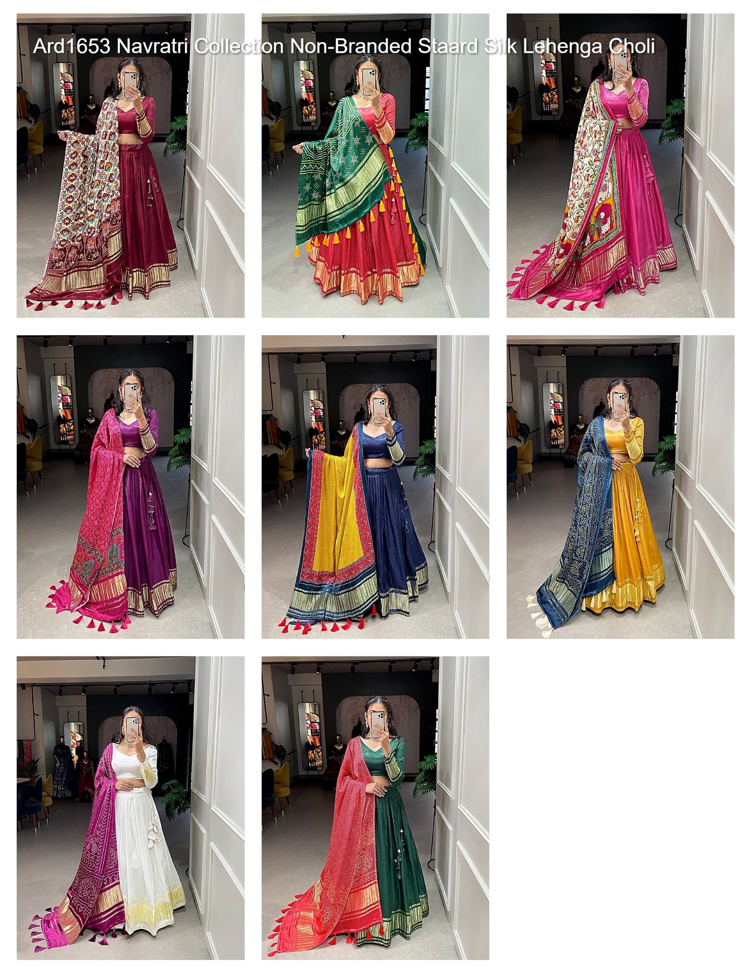 Ard1653 Navratri Collection Non-Branded Staard Silk Lehenga Choli