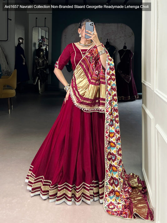 Ard1657 Navratri Collection Non-Branded Staard Georgette Readymade Lehenga Choli