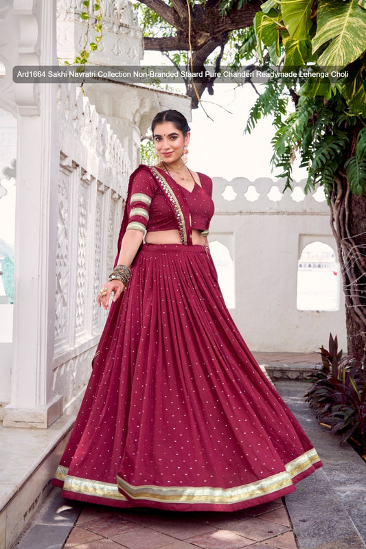 Ard1664 Sakhi Navratri Collection Non-Branded Staard Pure Chanderi Readymade Lehenga Choli