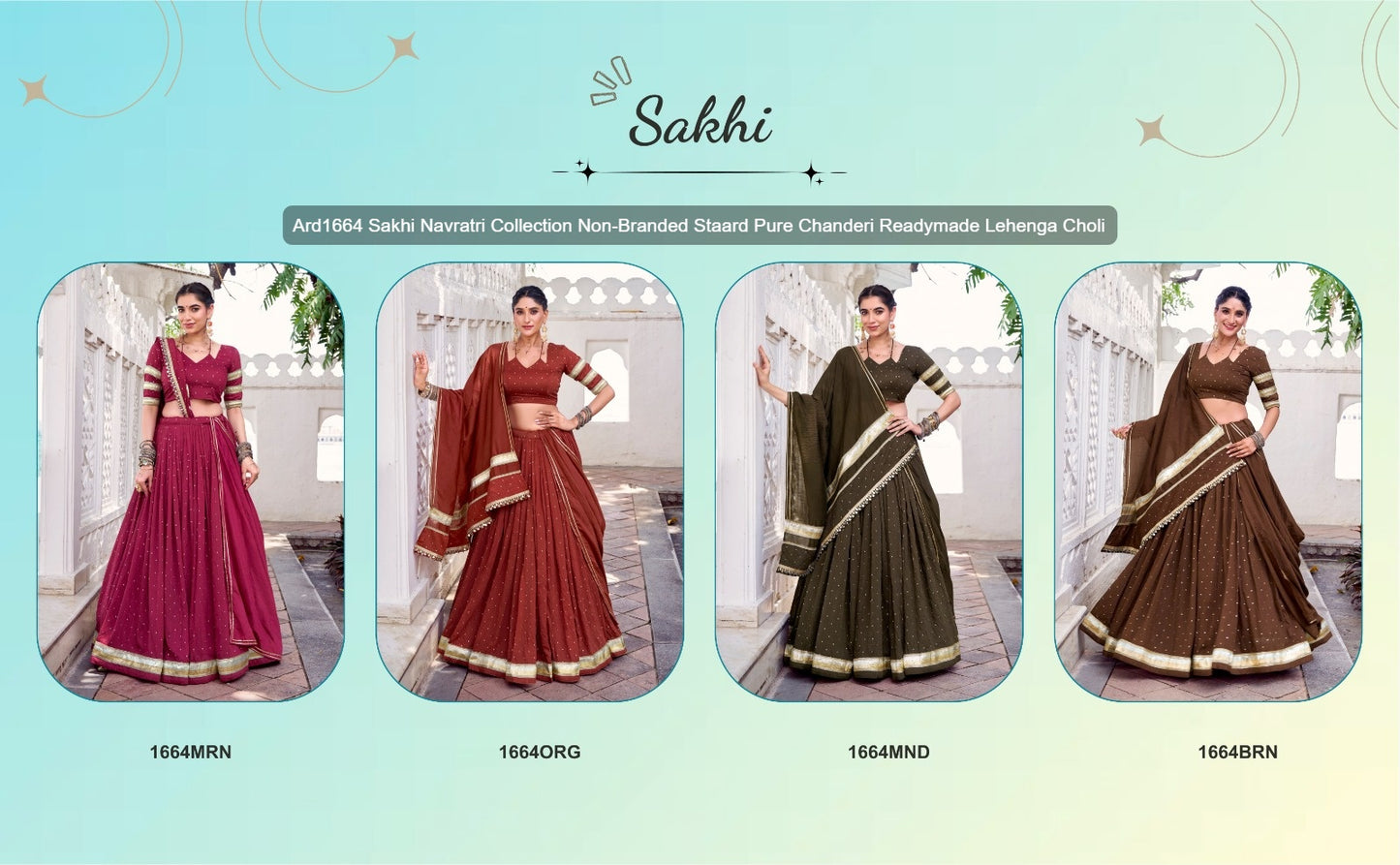 Ard1664 Sakhi Navratri Collection Non-Branded Staard Pure Chanderi Readymade Lehenga Choli